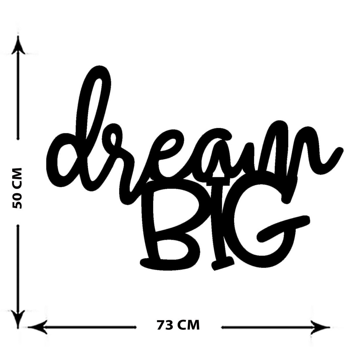 Decorazione in Metallo Dream Big, Nero, Metallo, 74x0,15x51 cm cm, DESIGN MANIA