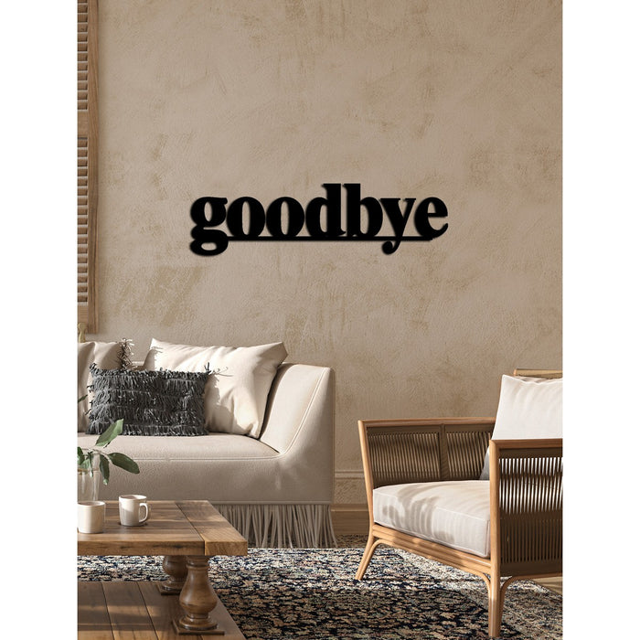 Decorazione in Metallo Goodbye, Nero, Metallo, 89x0,15x25 cm cm, DESIGN MANIA