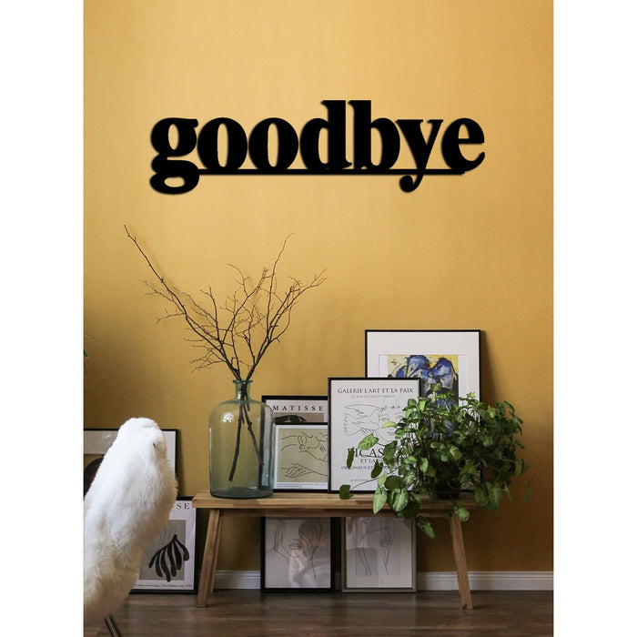 Decorazione in Metallo Goodbye, Nero, Metallo, 89x0,15x25 cm cm, DESIGN MANIA