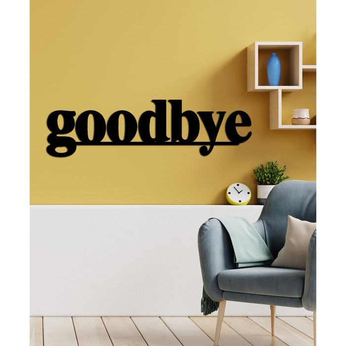 Decorazione in Metallo Goodbye, Nero, Metallo, 89x0,15x25 cm cm, DESIGN MANIA
