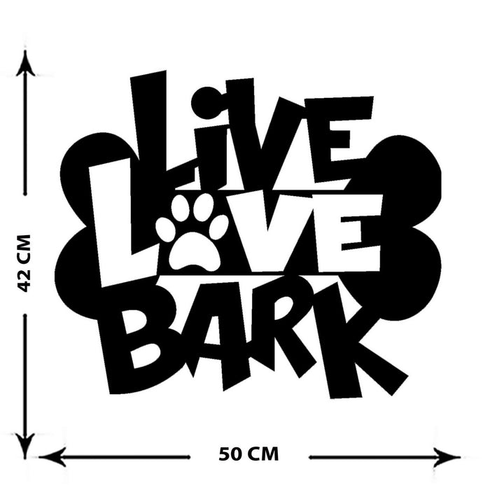 Decorazione in Metallo Live Love Bark, Nero, Metallo, 50x0,15x43 cm cm, DESIGN MANIA
