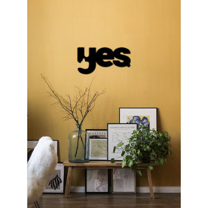 Decorazione in Metallo Yes, Nero, Metallo, 50x0,15x25 cm cm, DESIGN MANIA