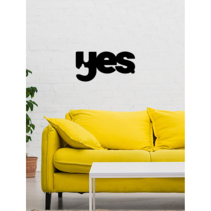 Decorazione in Metallo Yes, Nero, Metallo, 50x0,15x25 cm cm, DESIGN MANIA