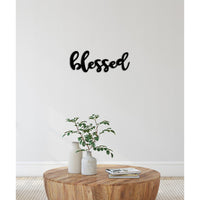 Decorazione in Metallo Blessed, Nero, Metallo, 50x0,15x22 cm cm, DESIGN MANIA