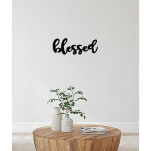 Decorazione in Metallo Blessed, Nero, Metallo, 50x0,15x22 cm cm, DESIGN MANIA