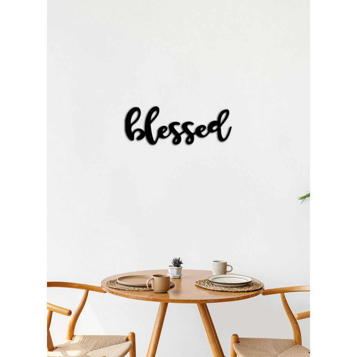 Decorazione in Metallo Blessed, Nero, Metallo, 50x0,15x22 cm cm, DESIGN MANIA