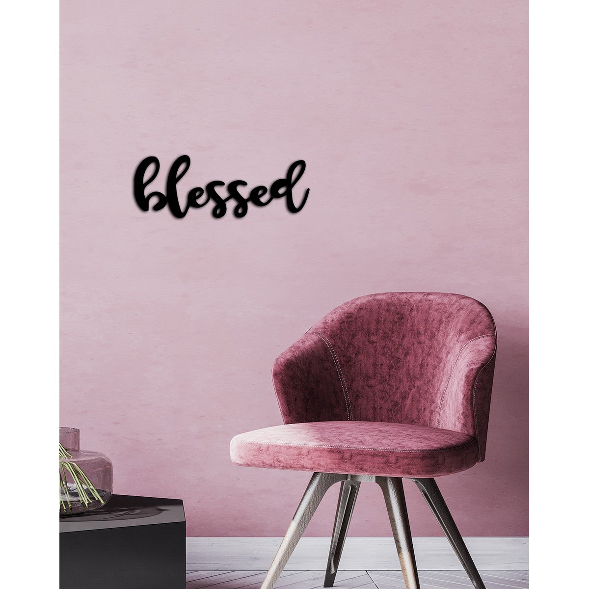 Decorazione in Metallo Blessed, Nero, Metallo, 50x0,15x22 cm cm, DESIGN MANIA