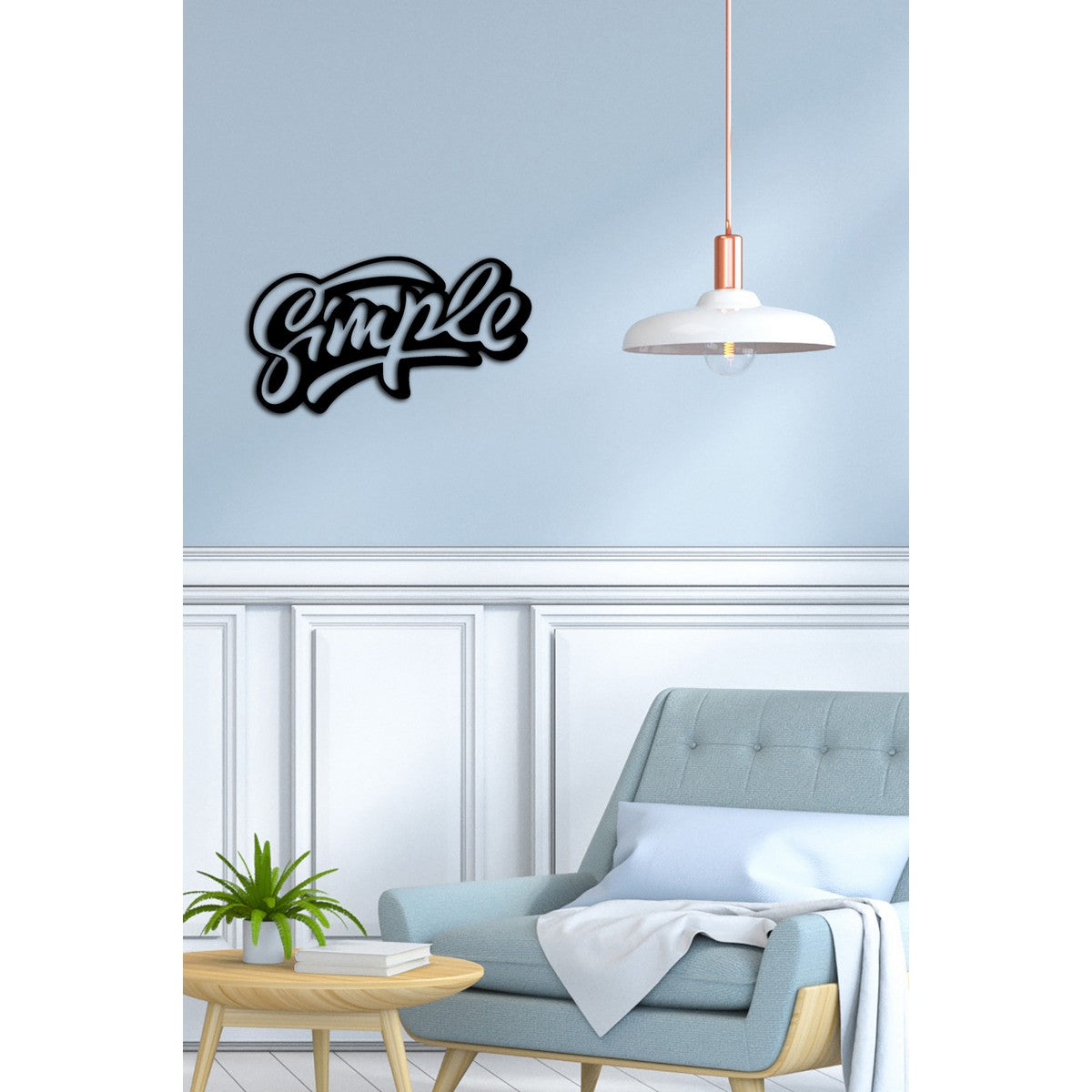 Decorazione in Metallo Simple 1, Nero, Metallo, 50x0,15x28 cm cm, DESIGN MANIA