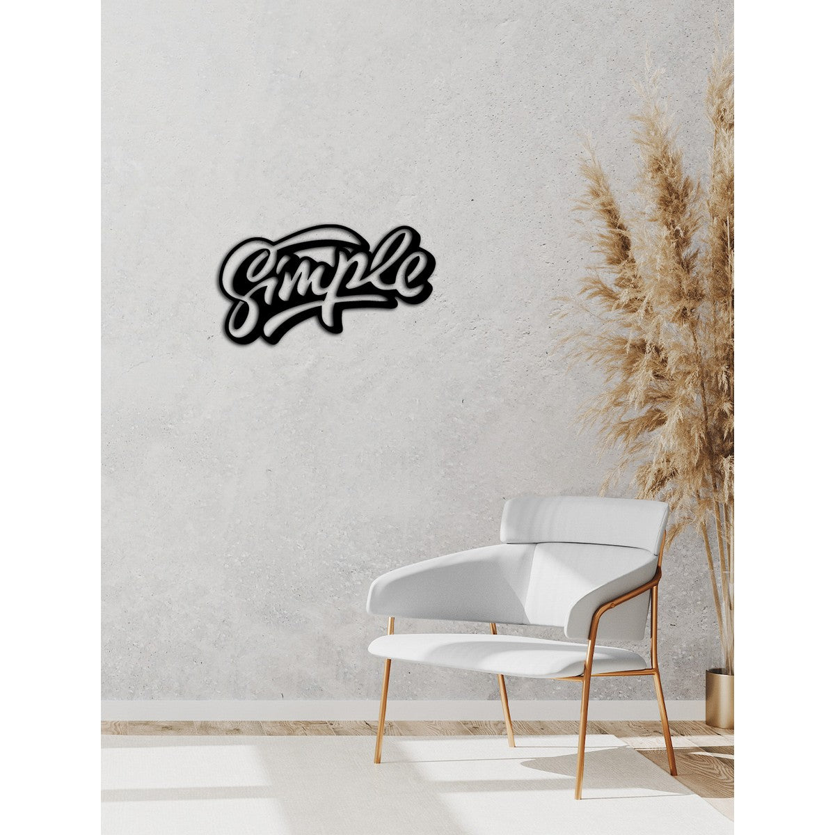 Decorazione in Metallo Simple 1, Nero, Metallo, 50x0,15x28 cm cm, DESIGN MANIA