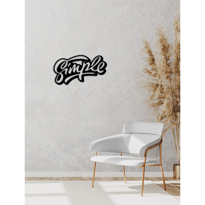 Decorazione in Metallo Simple 1, Nero, Metallo, 50x0,15x28 cm cm, DESIGN MANIA