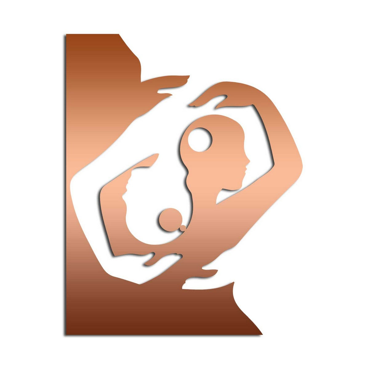 Decorazione in Metallo Ying Yang 5, Rame, Metallo, 39x0,15x50 cm, DESIGN MANIA