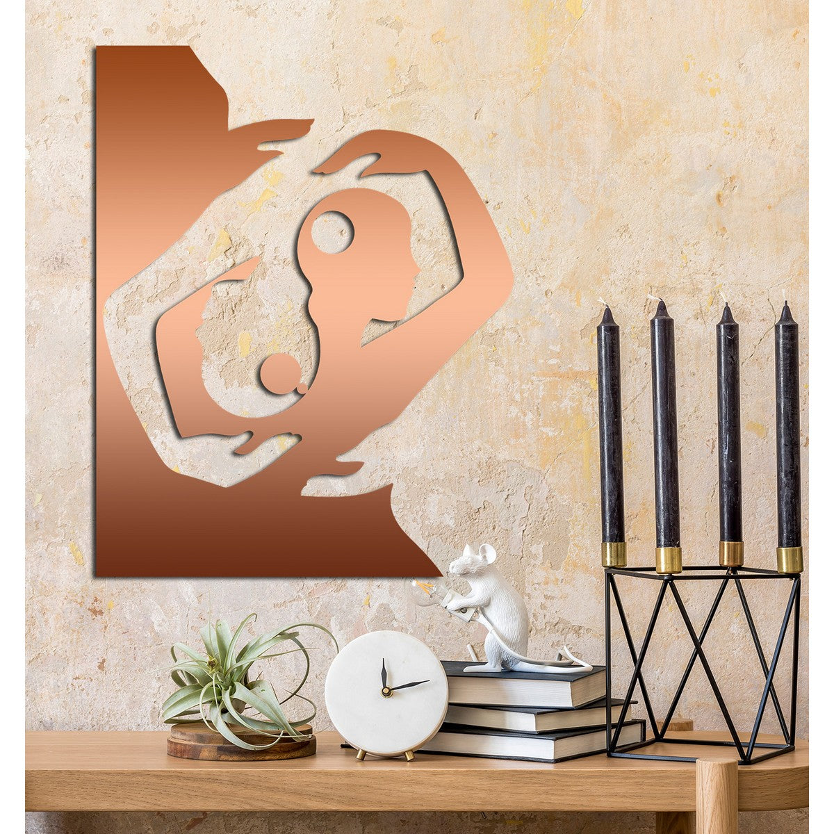 Decorazione in Metallo Ying Yang 5, Rame, Metallo, 39x0,15x50 cm, DESIGN MANIA