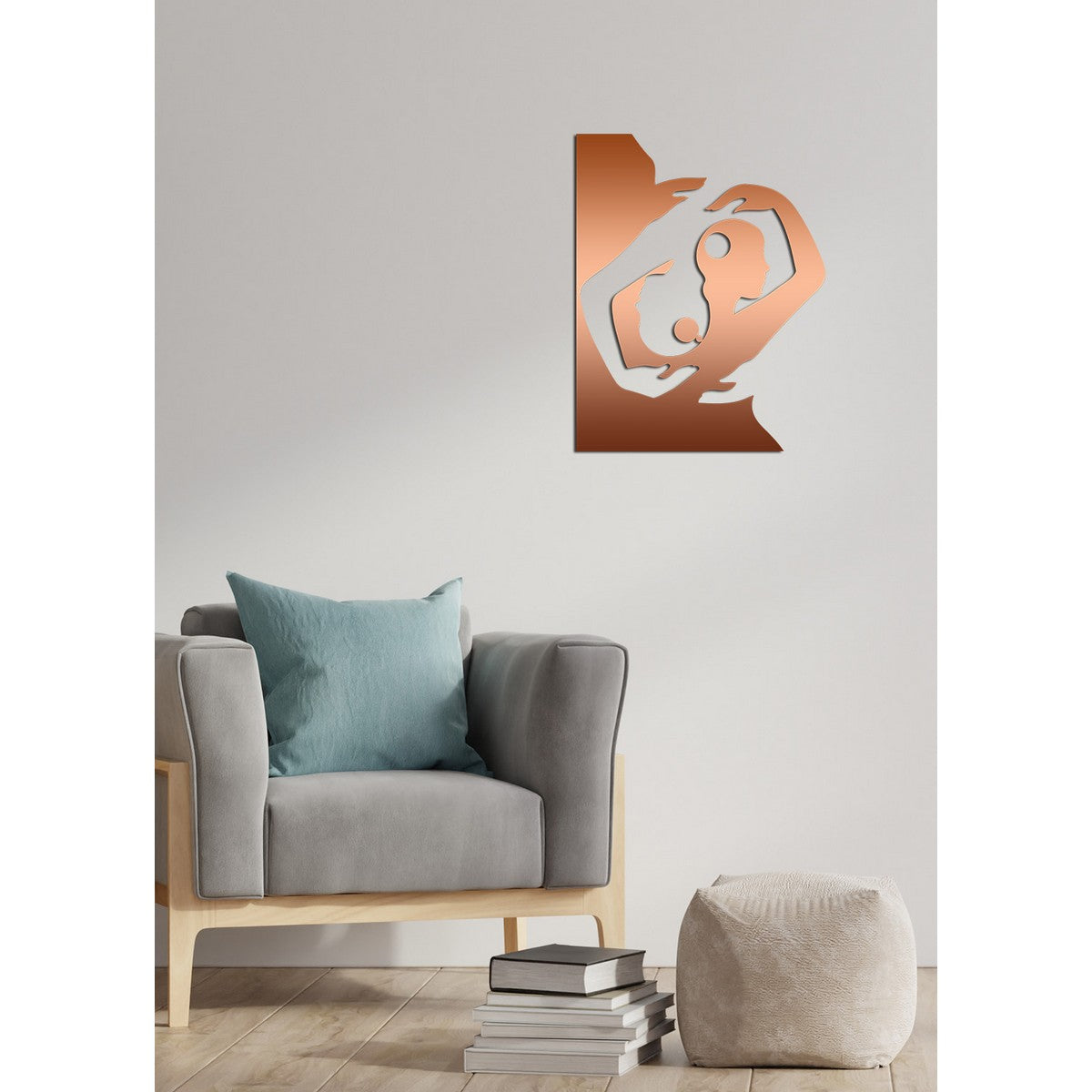 Decorazione in Metallo Ying Yang 5, Rame, Metallo, 39x0,15x50 cm, DESIGN MANIA