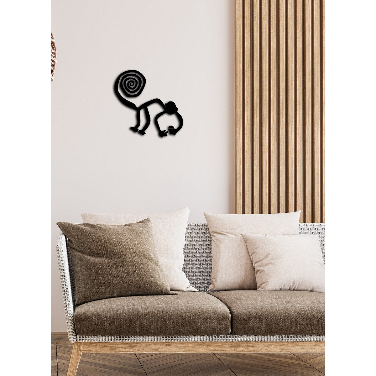 Decorazione in Metallo Scimmia 2, Nero, Metallo, 40x0,15x39 cm, DESIGN MANIA