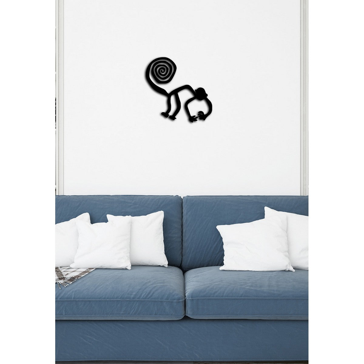 Decorazione in Metallo Scimmia 2, Nero, Metallo, 40x0,15x39 cm, DESIGN MANIA