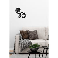 Decorazione in Metallo Scimmia 2, Nero, Metallo, 40x0,15x39 cm, DESIGN MANIA