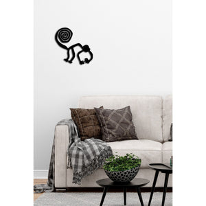 Decorazione in Metallo Scimmia 2, Nero, Metallo, 40x0,15x39 cm, DESIGN MANIA