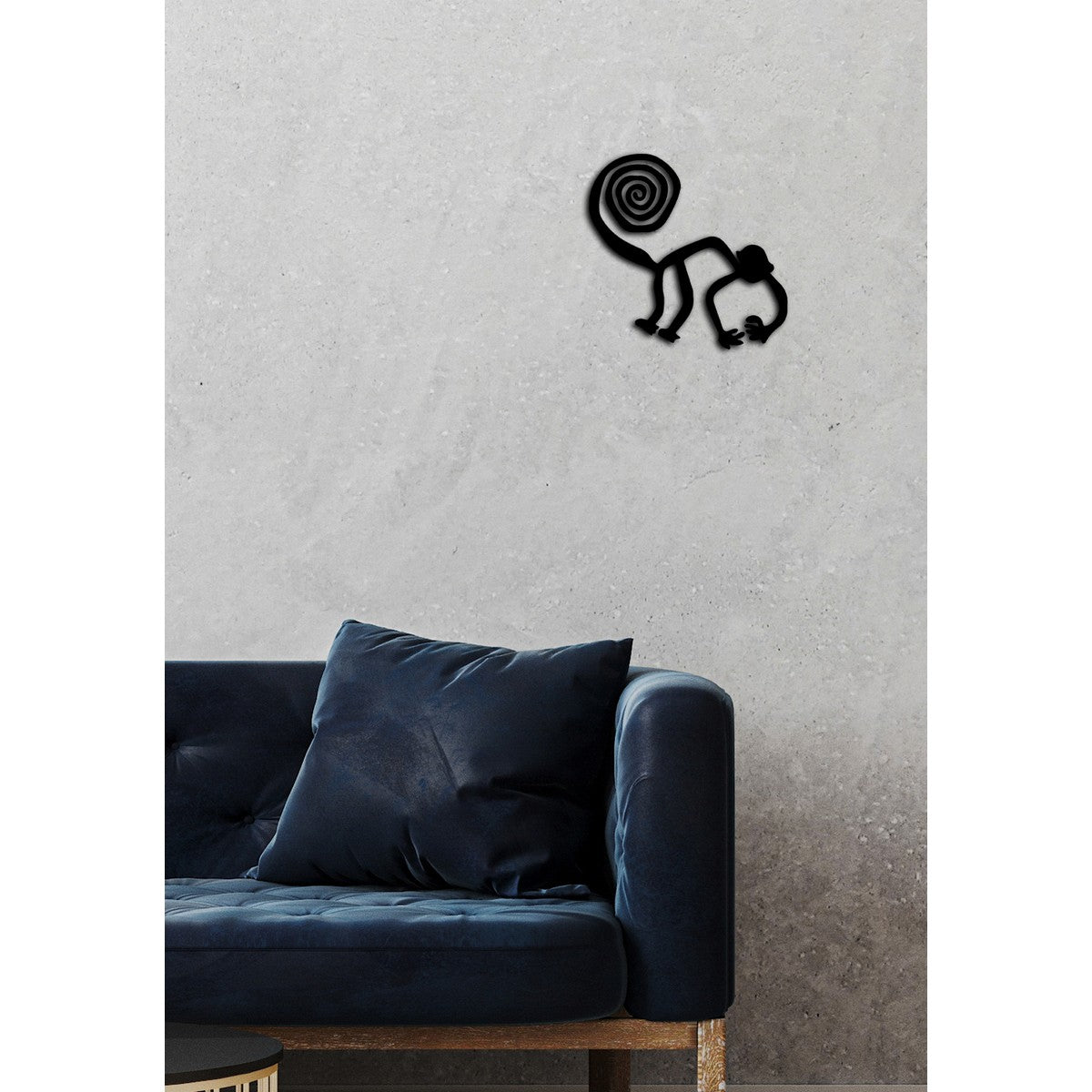 Decorazione in Metallo Scimmia 2, Nero, Metallo, 40x0,15x39 cm, DESIGN MANIA