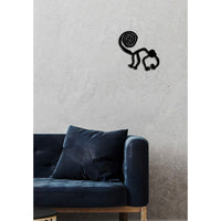 Decorazione in Metallo Scimmia 2, Nero, Metallo, 40x0,15x39 cm, DESIGN MANIA