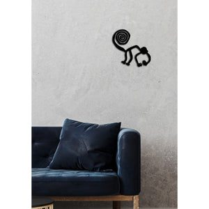 Decorazione in Metallo Scimmia 2, Nero, Metallo, 40x0,15x39 cm, DESIGN MANIA