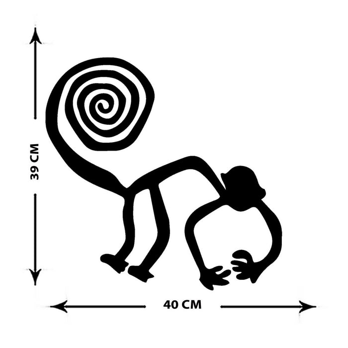 Decorazione in Metallo Scimmia 2, Nero, Metallo, 40x0,15x39 cm, DESIGN MANIA