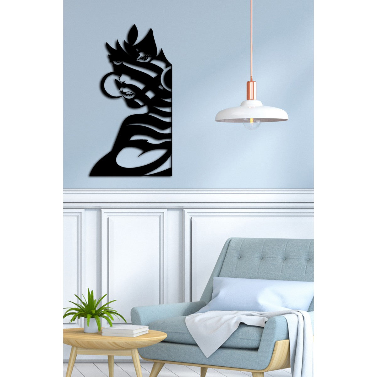 Decorazione in Metallo Donna, Nero, Metallo, 40x0,15x73 cm, DESIGN MANIA