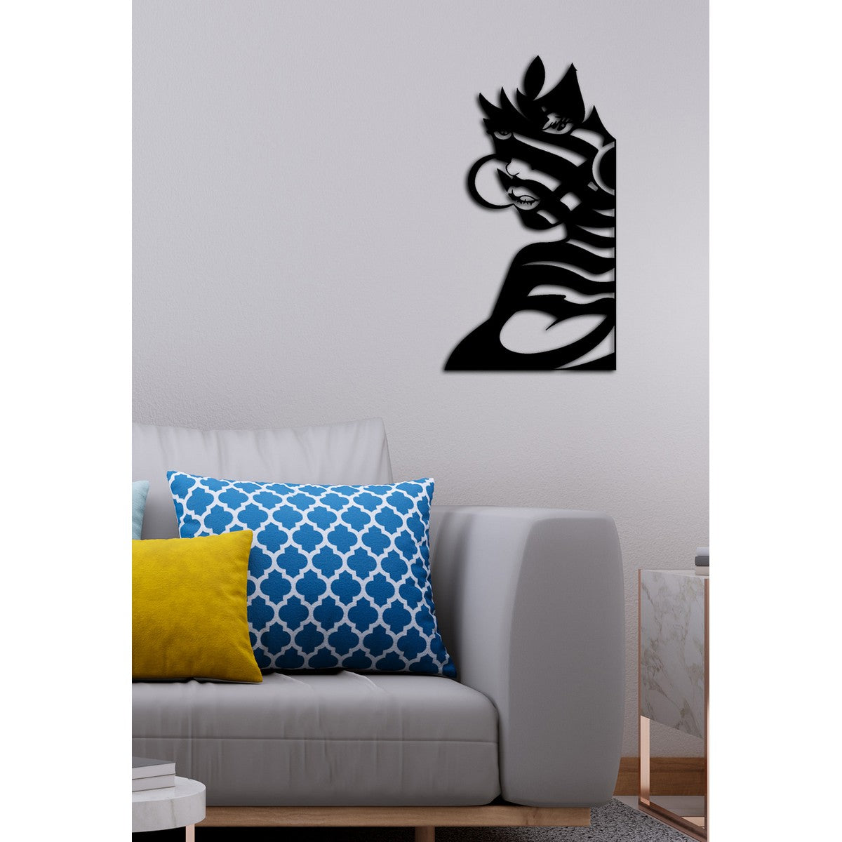 Decorazione in Metallo Donna, Nero, Metallo, 40x0,15x73 cm, DESIGN MANIA