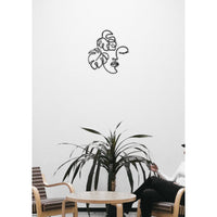 Decorazione in Metallo Viso 8, Nero, Metallo, 57x0,15x60 cm, DESIGN MANIA