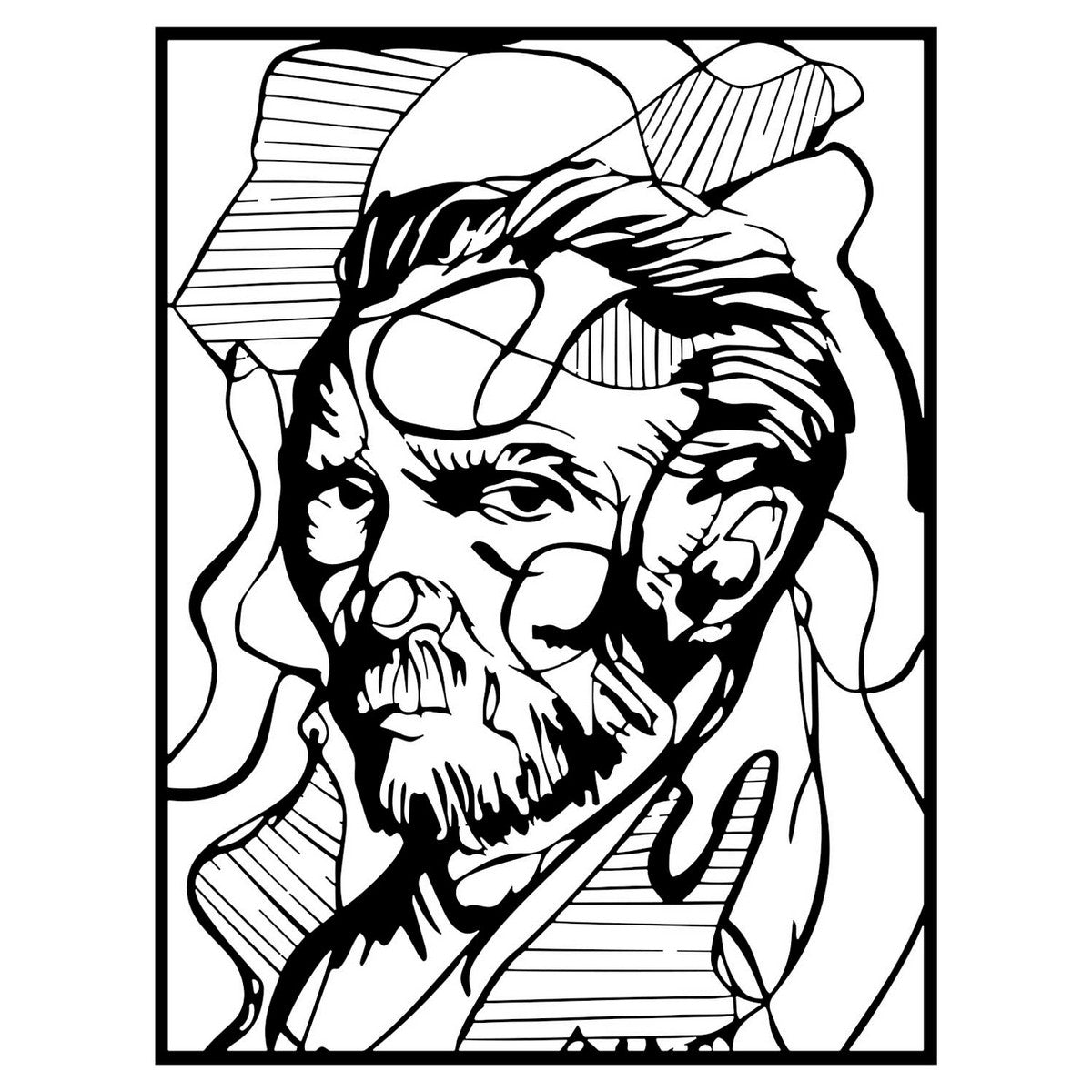 Decorazione in Metallo Van Gogh, Nero, Metallo, 55x0,15x72 cm, DESIGN MANIA