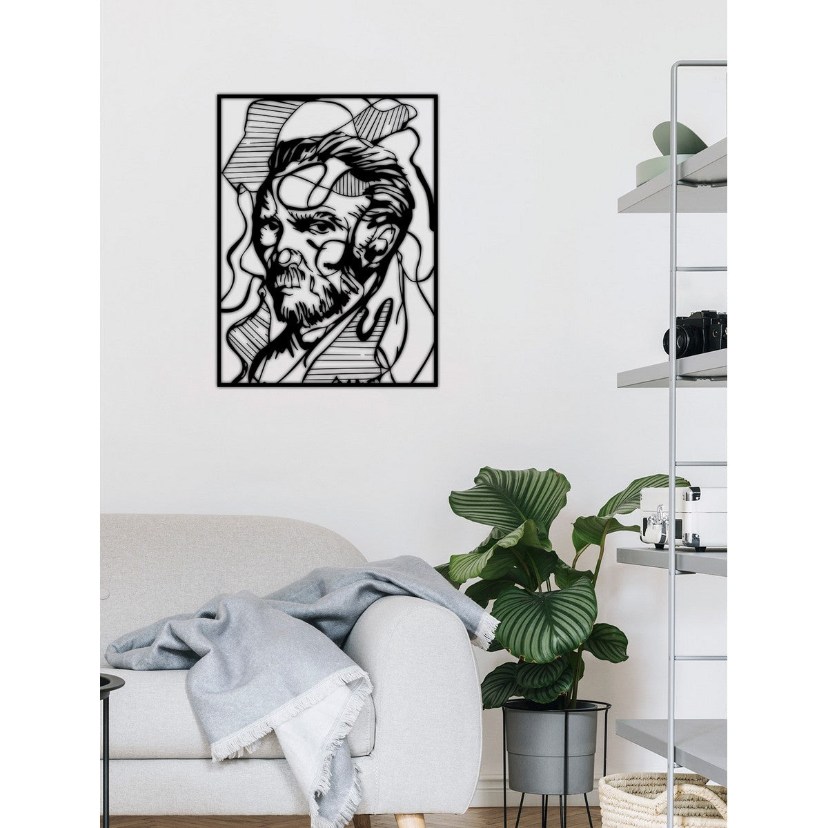 Decorazione in Metallo Van Gogh, Nero, Metallo, 55x0,15x72 cm, DESIGN MANIA