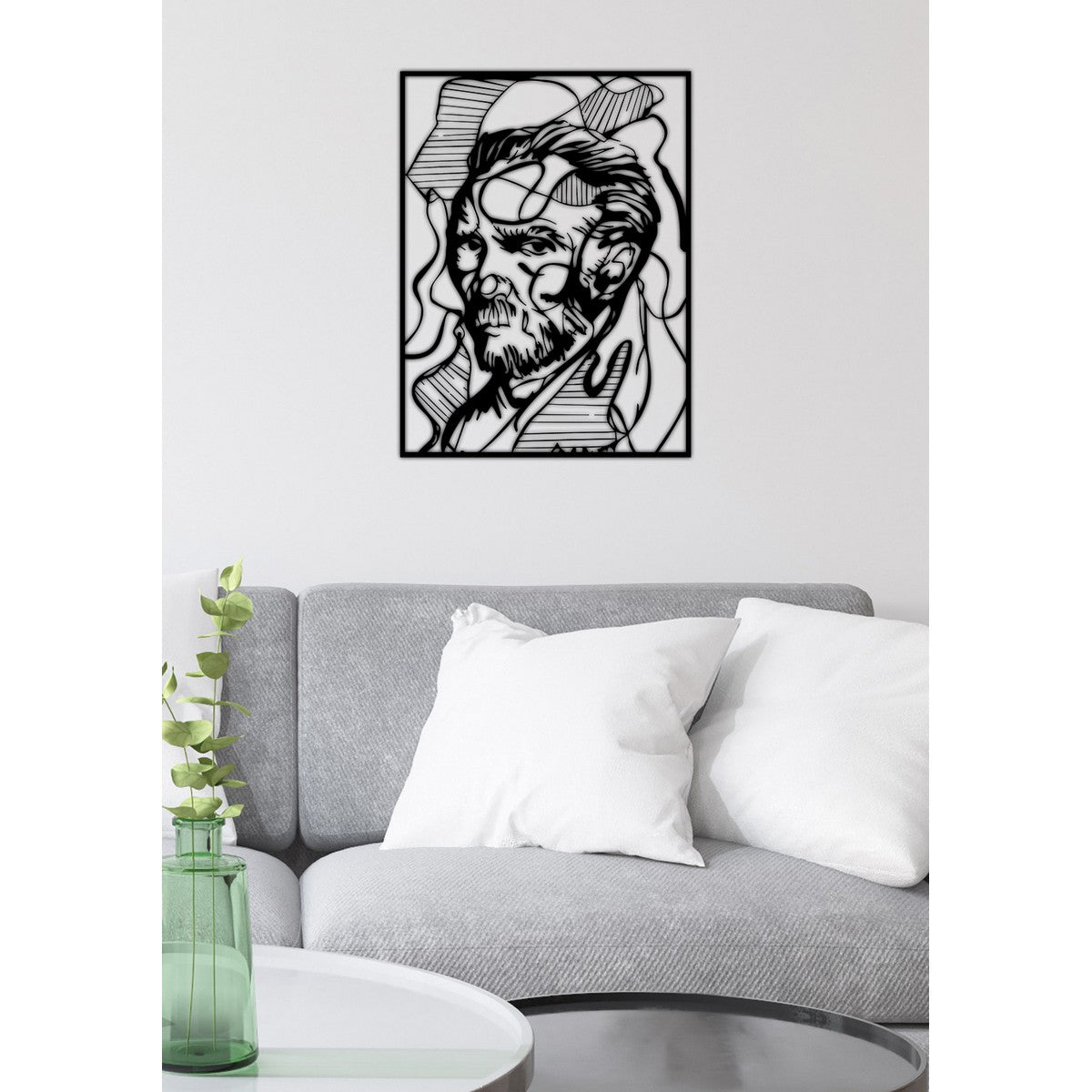 Decorazione in Metallo Van Gogh, Nero, Metallo, 55x0,15x72 cm, DESIGN MANIA