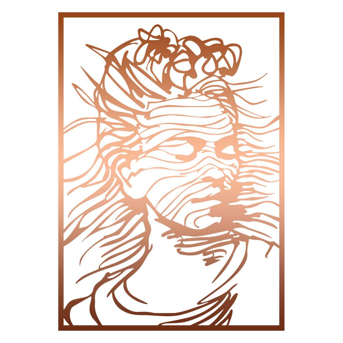 Decorazione in Metallo Frida 5, Rame, Metallo, 50x0,15x70 cm, DESIGN MANIA