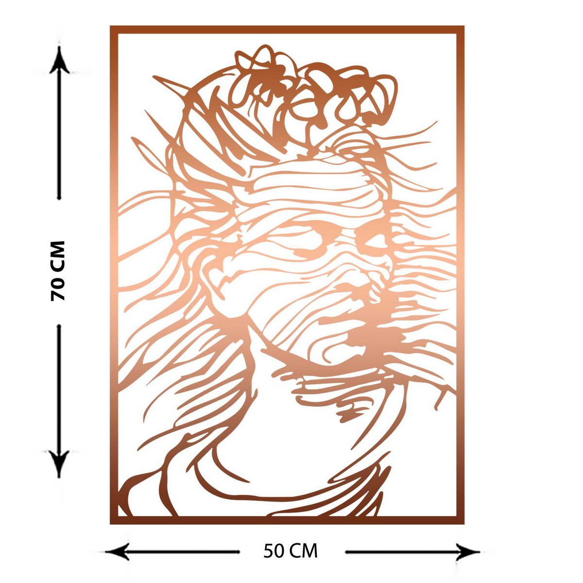 Decorazione in Metallo Frida 5, Rame, Metallo, 50x0,15x70 cm, DESIGN MANIA
