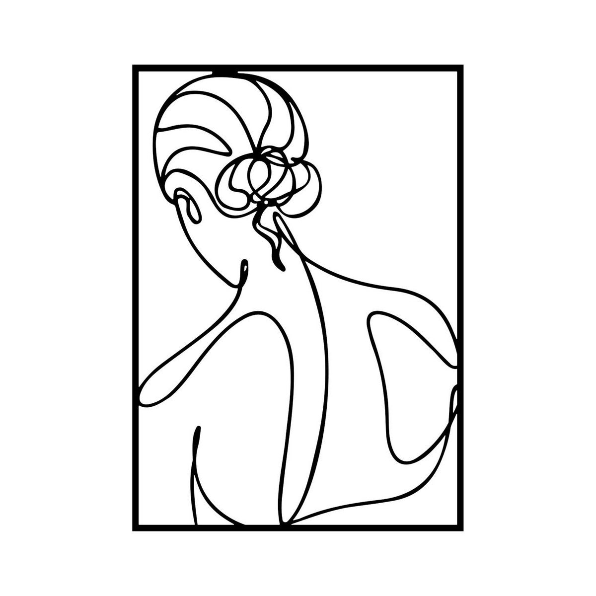 Decorazione in Metallo Donna 8, Nero, Metallo, 50x0,15x70 cm, DESIGN MANIA