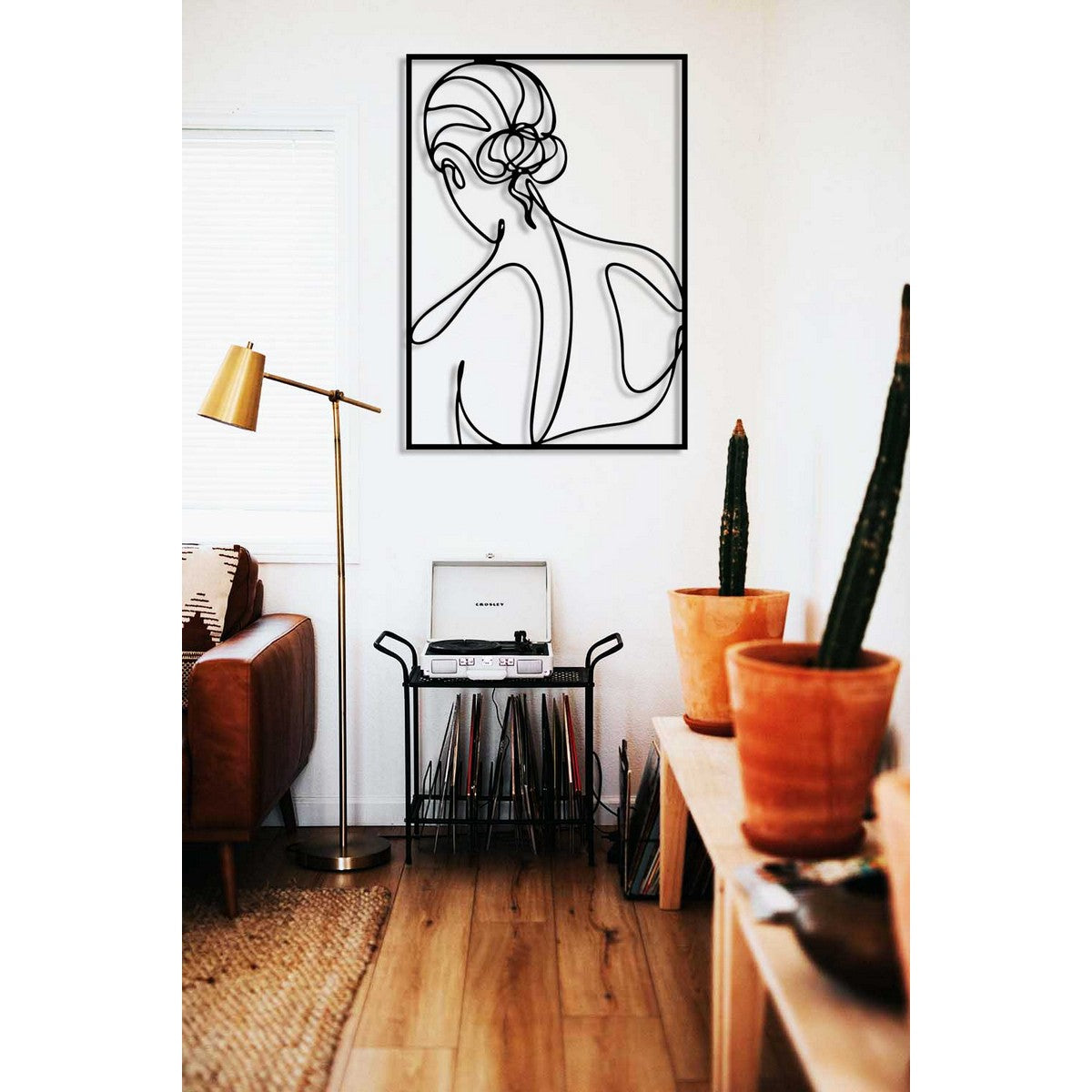 Decorazione in Metallo Donna 8, Nero, Metallo, 50x0,15x70 cm, DESIGN MANIA