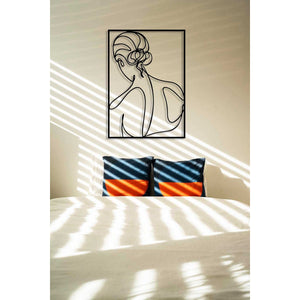 Decorazione in Metallo Donna 8, Nero, Metallo, 50x0,15x70 cm, DESIGN MANIA