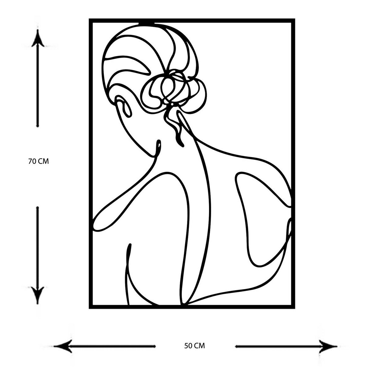 Decorazione in Metallo Donna 8, Nero, Metallo, 50x0,15x70 cm, DESIGN MANIA