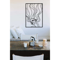 Decorazione in Metallo Viso 12, Nero, Metallo, 50x0,15x70 cm, DESIGN MANIA