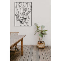 Decorazione in Metallo Viso 12, Nero, Metallo, 50x0,15x70 cm, DESIGN MANIA