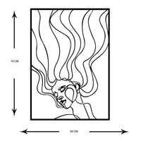 Decorazione in Metallo Viso 12, Nero, Metallo, 50x0,15x70 cm, DESIGN MANIA