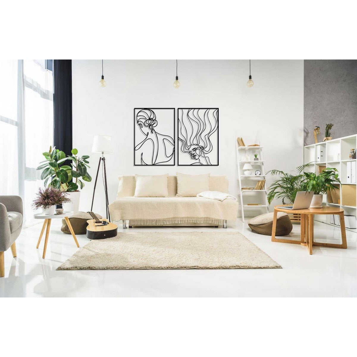 Decorazione in Metallo Donna 9, Nero, Metallo, 100x0,15x70 cm, DESIGN MANIA