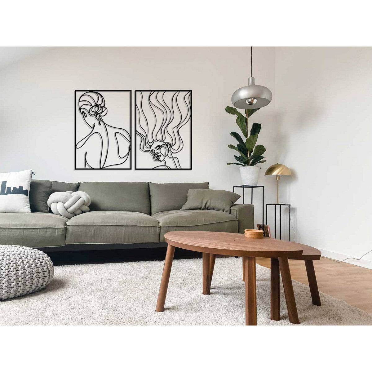 Decorazione in Metallo Donna 9, Nero, Metallo, 100x0,15x70 cm, DESIGN MANIA