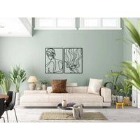 Decorazione in Metallo Donna 9, Nero, Metallo, 100x0,15x70 cm, DESIGN MANIA