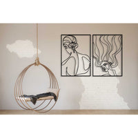 Decorazione in Metallo Donna 9, Nero, Metallo, 100x0,15x70 cm, DESIGN MANIA