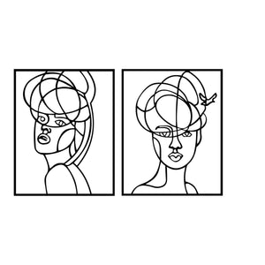 Decorazione in Metallo Donna 10, Nero, Metallo, 100x0,15x63 cm, DESIGN MANIA