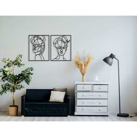 Decorazione in Metallo Donna 10, Nero, Metallo, 100x0,15x63 cm, DESIGN MANIA