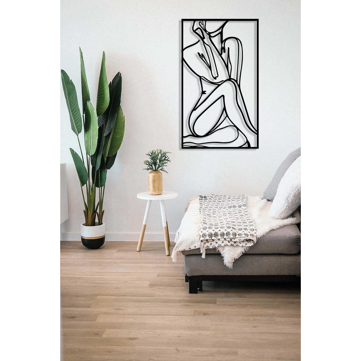 Decorazione in Metallo Donna 13, Nero, Metallo, 40x0,15x67 cm, DESIGN MANIA