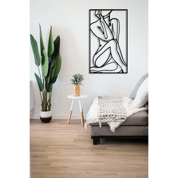 Decorazione in Metallo Donna 13, Nero, Metallo, 40x0,15x67 cm, DESIGN MANIA