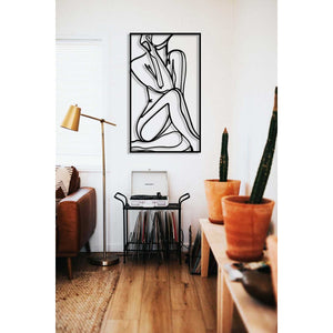 Decorazione in Metallo Donna 13, Nero, Metallo, 40x0,15x67 cm, DESIGN MANIA