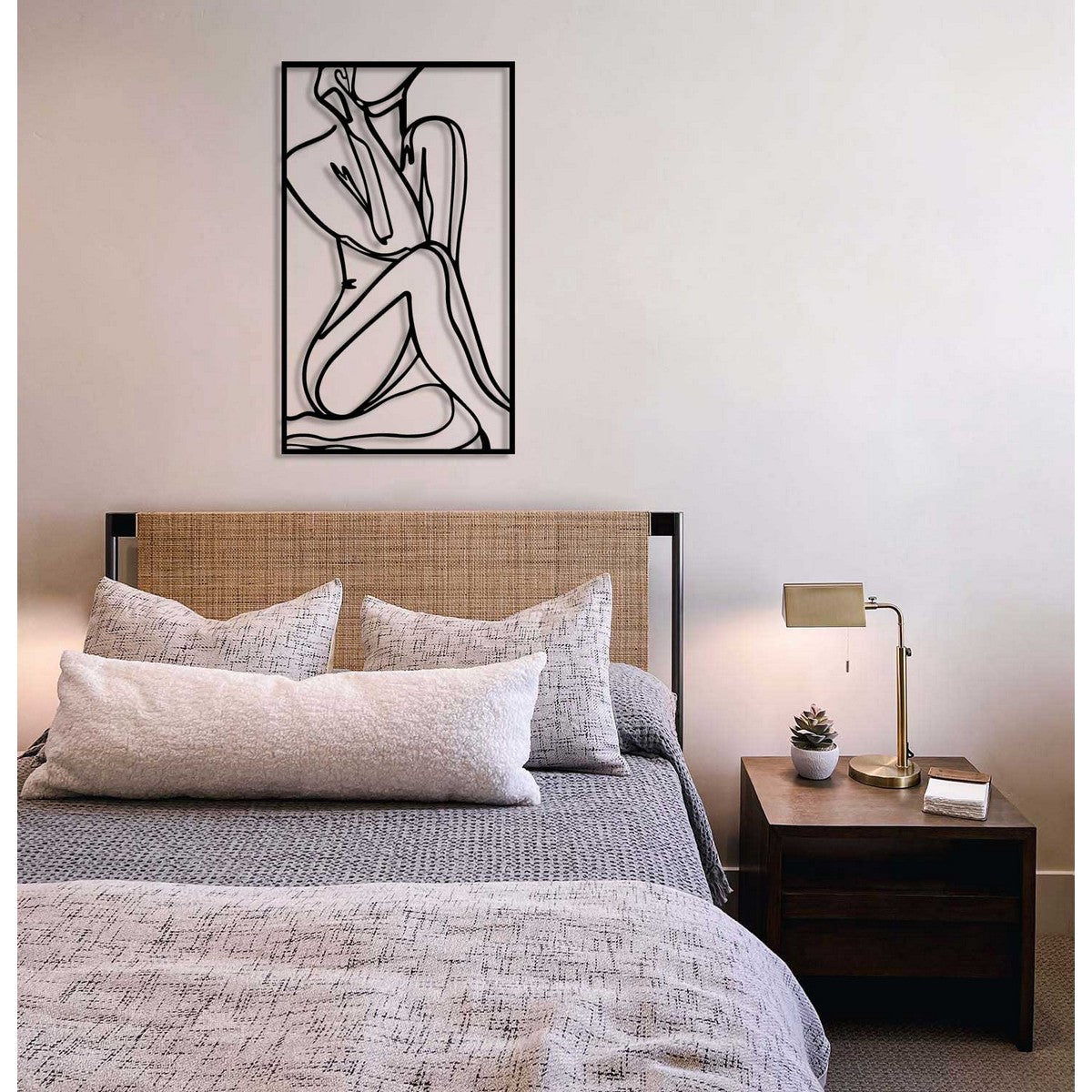 Decorazione in Metallo Donna 13, Nero, Metallo, 40x0,15x67 cm, DESIGN MANIA